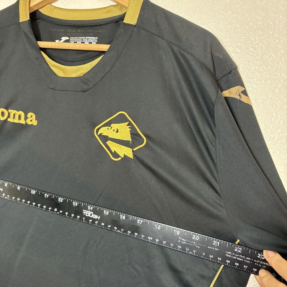Eagle Logo Jersey Mens 2XL Black Gold Soccer Football Joma DRY MX Long Sleeve - Picture 6 of 15